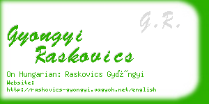 gyongyi raskovics business card